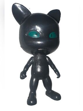 Black Cat Plush-Style Chew Toy for Cats